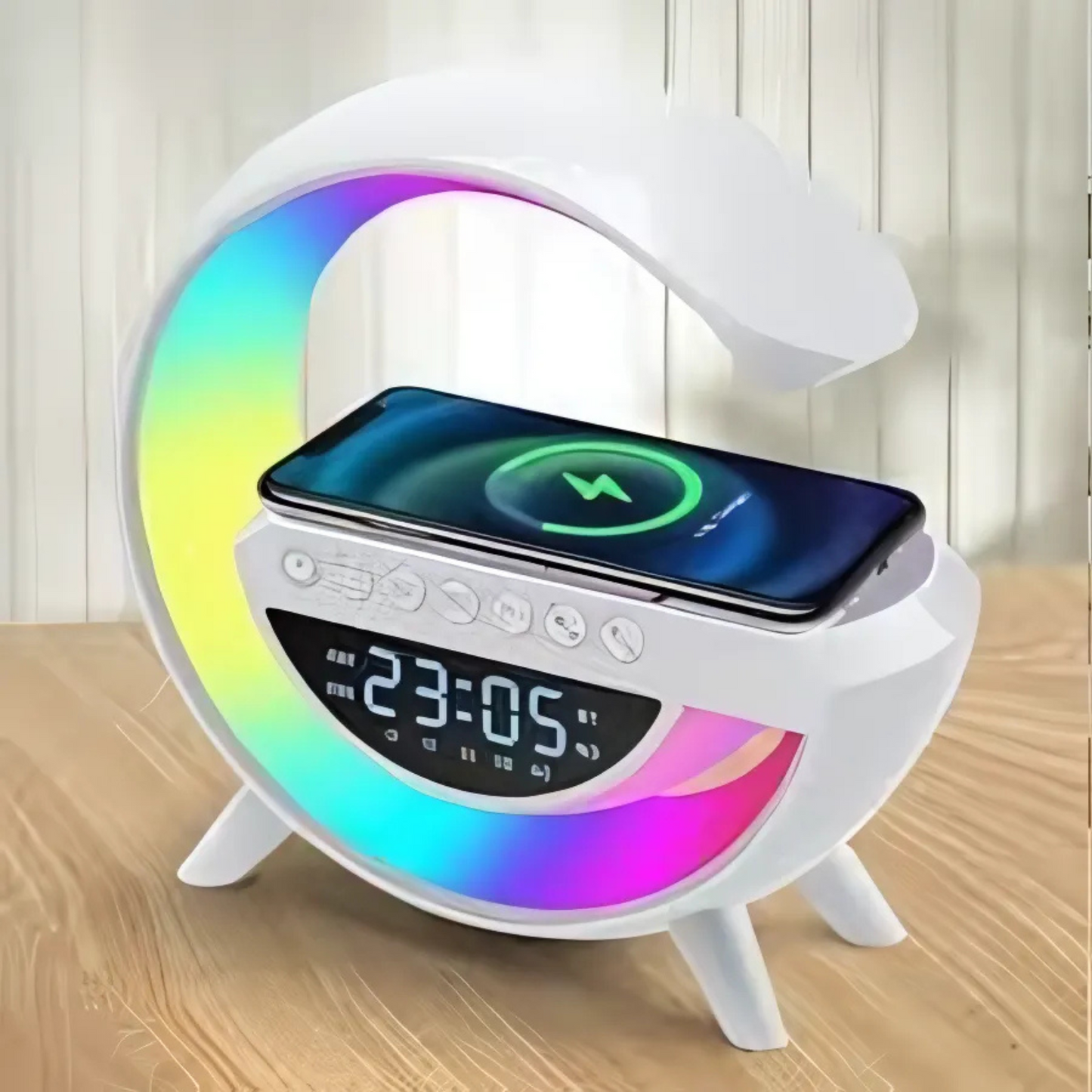 مكبر صوت لاسلكي مزود بشاحن LED - أنر مساحتك بصوت عالي الجودة وشحن مريح
